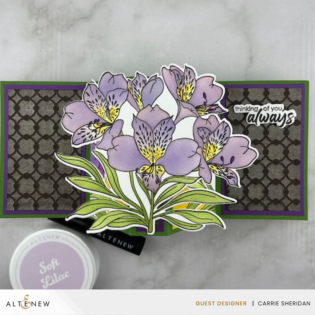 Altenew Linked Spots and Dots Background Stencil alt10591 flowers