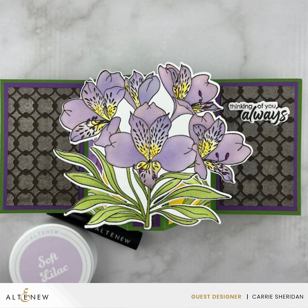 Altenew Linked Spots and Dots Background Stencil alt10591 flowers