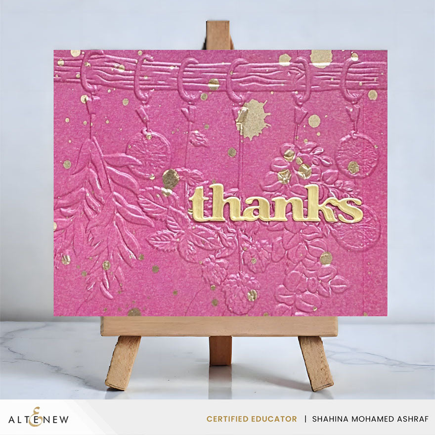 Altenew Love Preserved 3D Embossing Folder alt11218 pink thanks