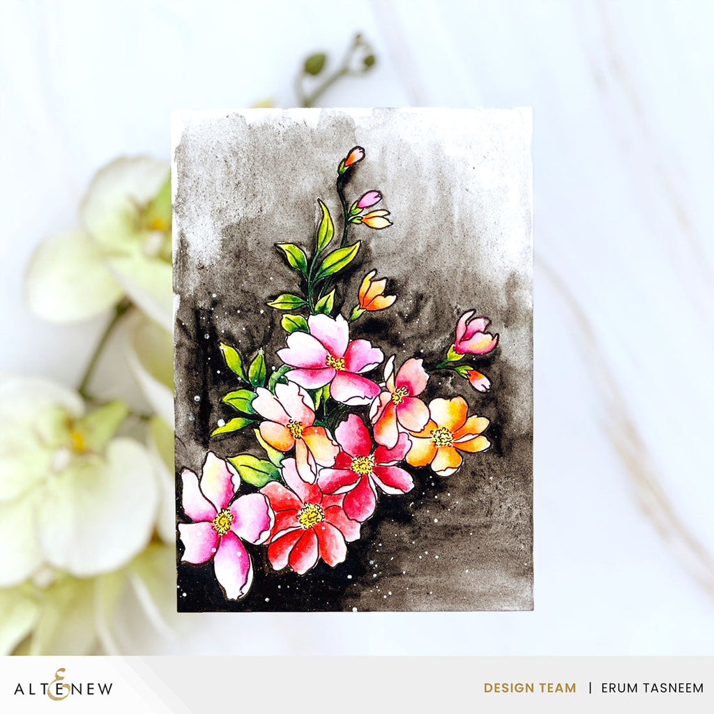 Altenew Lovely Flowers Press Plates alt10585 vivid colors