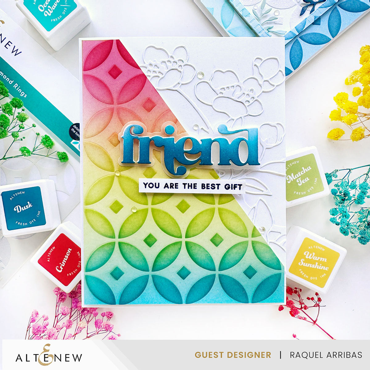 Altenew Luminous Diamond Rings Stencil alt10768 friend