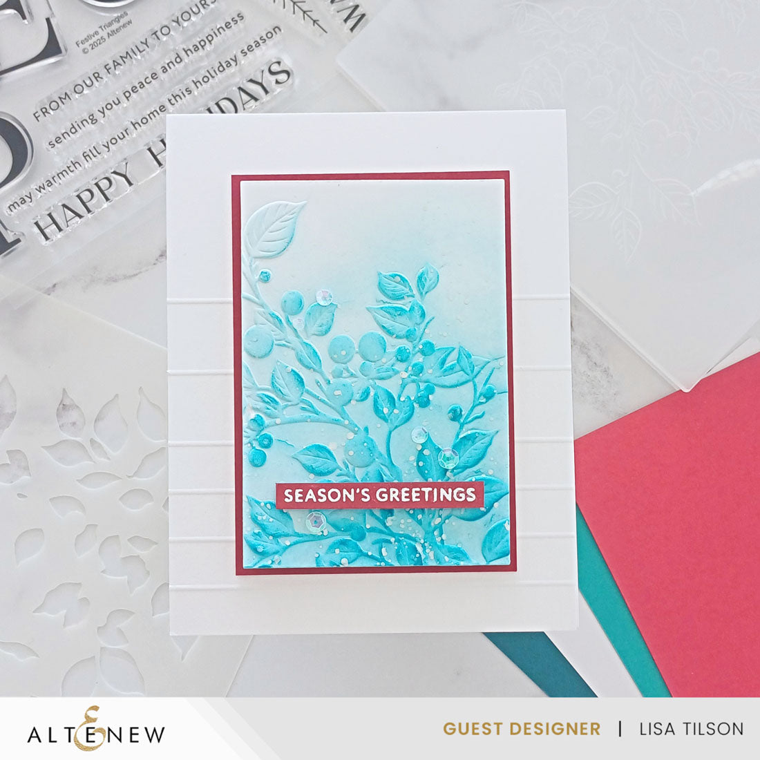 Altenew Lush Berry Branch 3D Embossing Folder alt10920 greetings