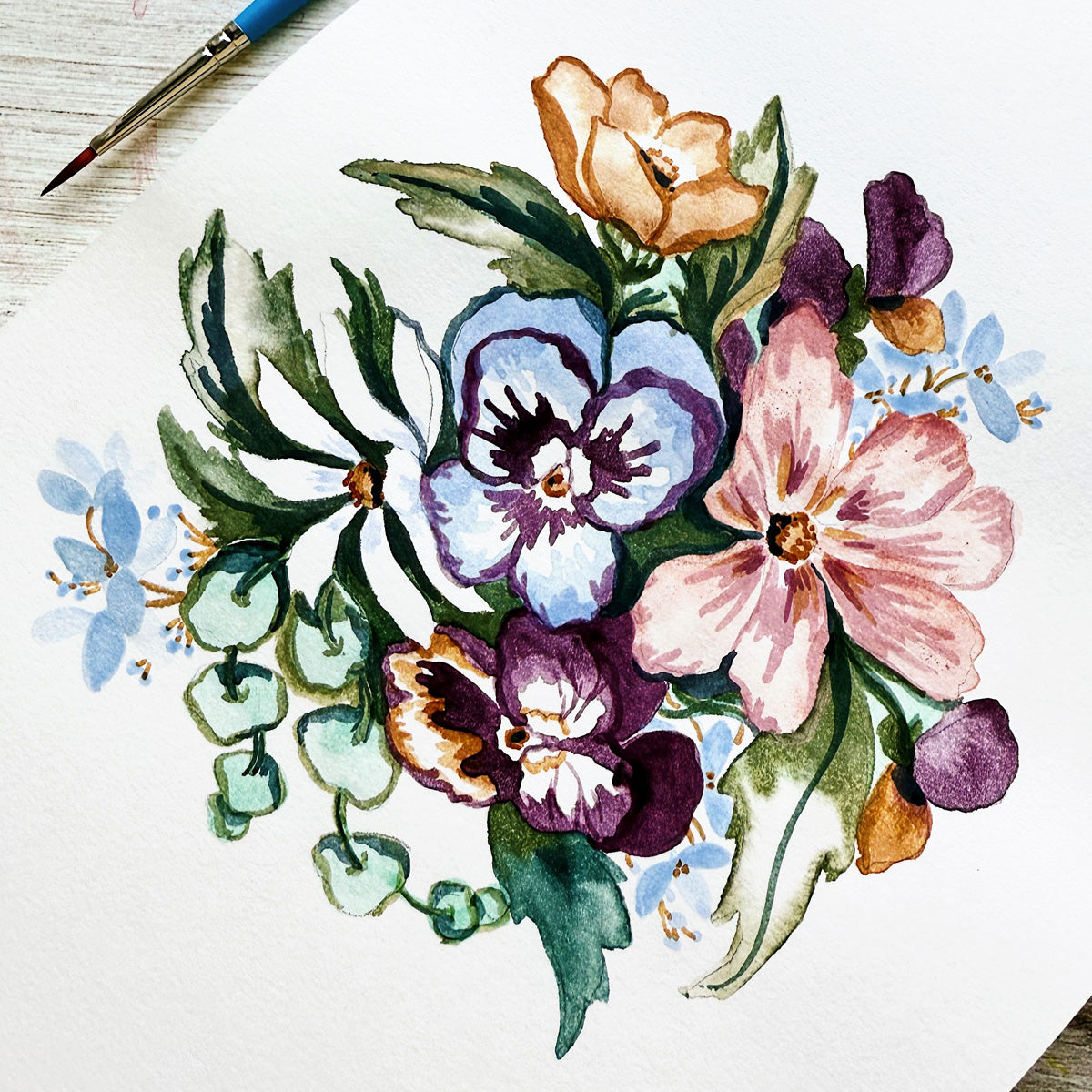 Altenew Lush Terra Watercolor Compact alt11082 flowers