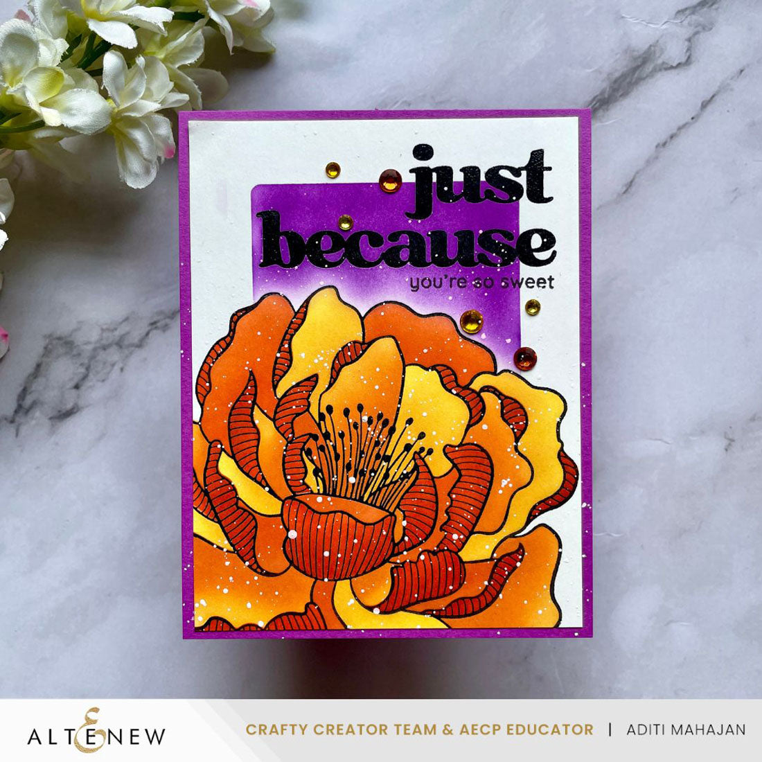 Altenew Magical Peony Press Plate alt10877 orange