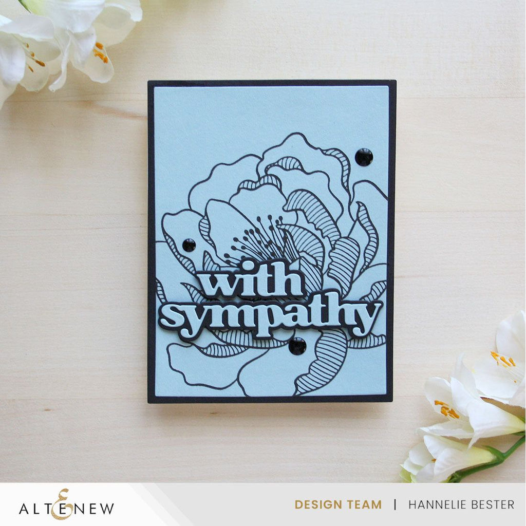 Altenew Magical Peony Press Plate and Stencil Set sympathy