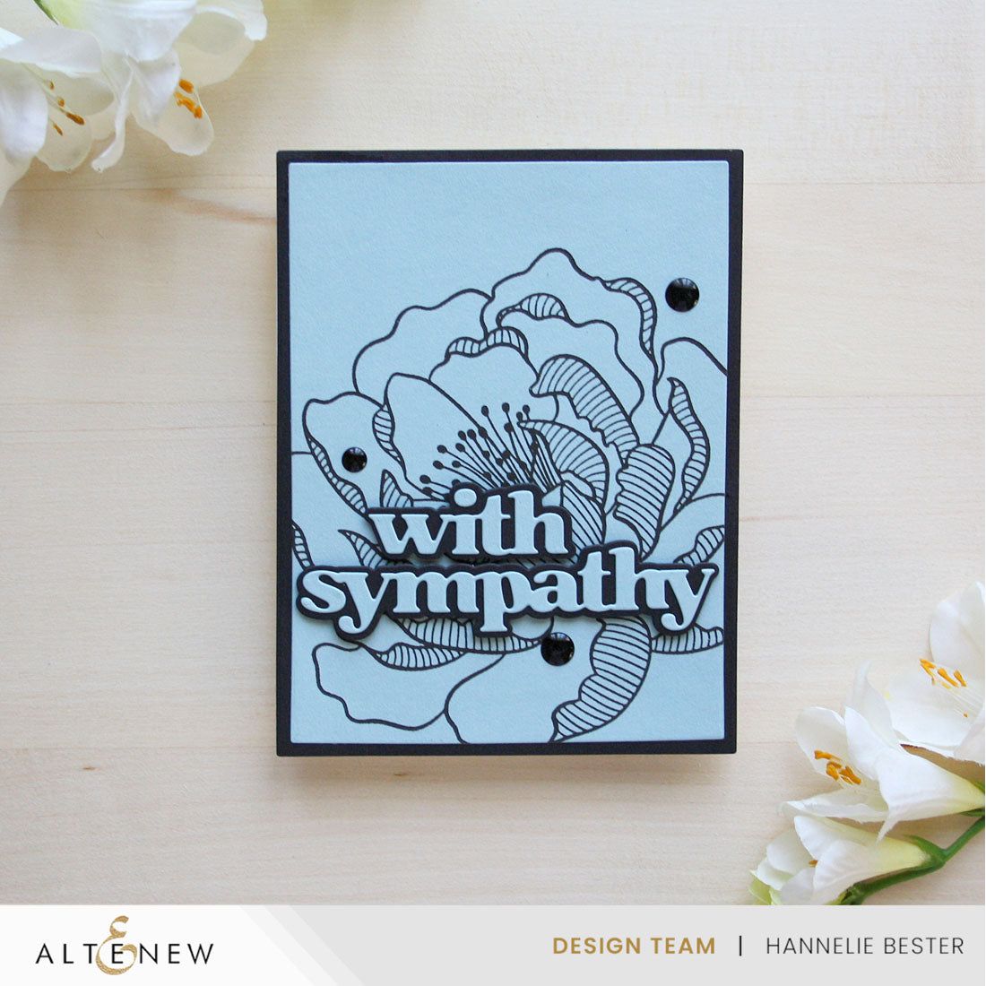 Altenew Magical Peony Press Plate and Stencil Set sympathy