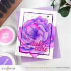 Altenew Magical Peony Press Plate and Stencil Set take care