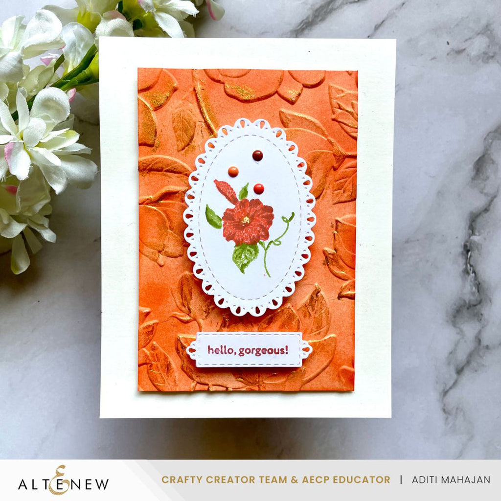 Altenew Magnolia Dreams 3D Embossing Folder alt10767 hello