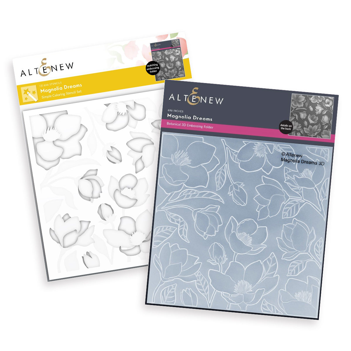 Altenew Magnolia Dreams 3D Embossing Folder and Layering Stencil Set