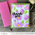 Altenew Magnolia Dreams 3D Embossing Folder and Layering Stencil Set thank you
