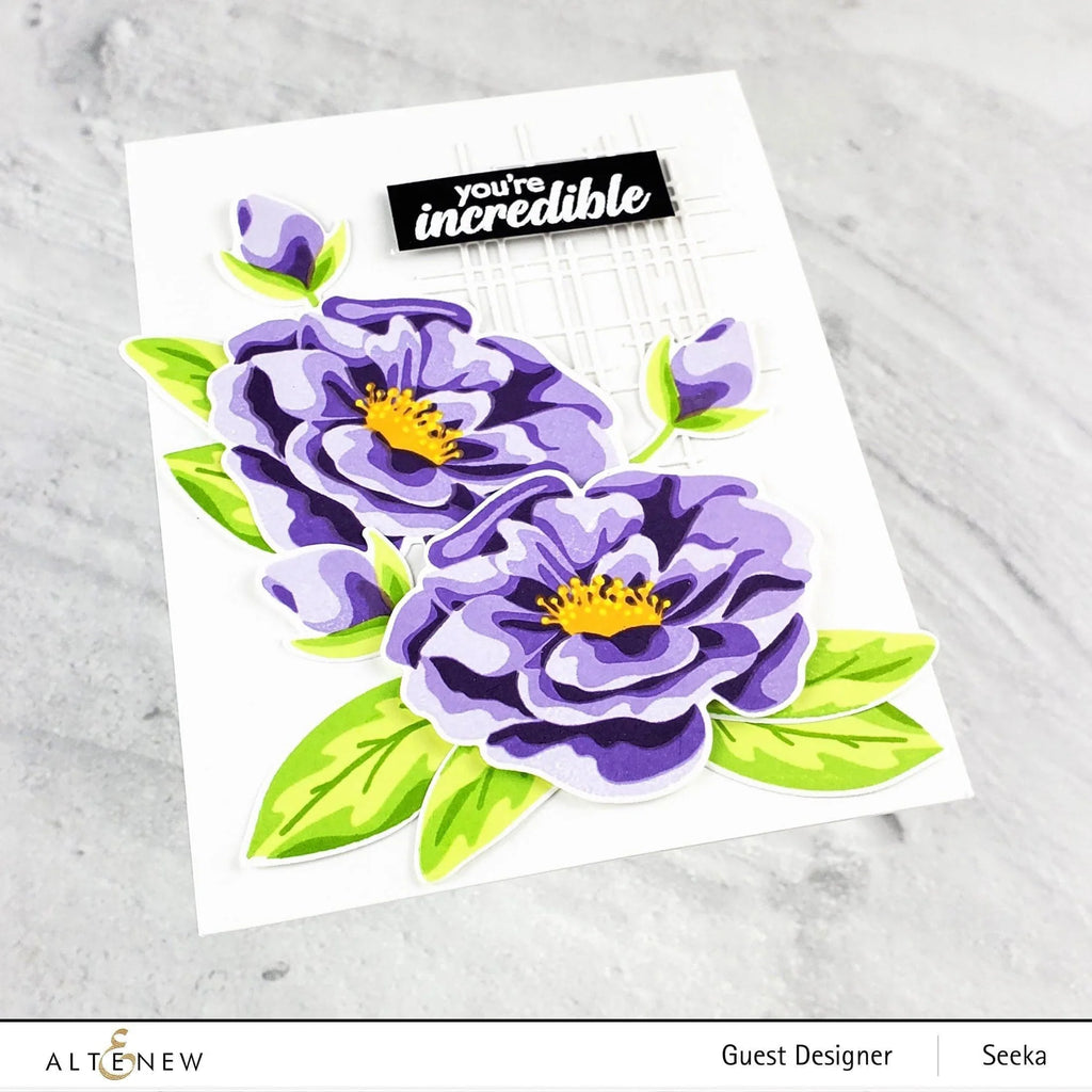 Altenew Marbled Bloom Masked Stencil alt6035* purple