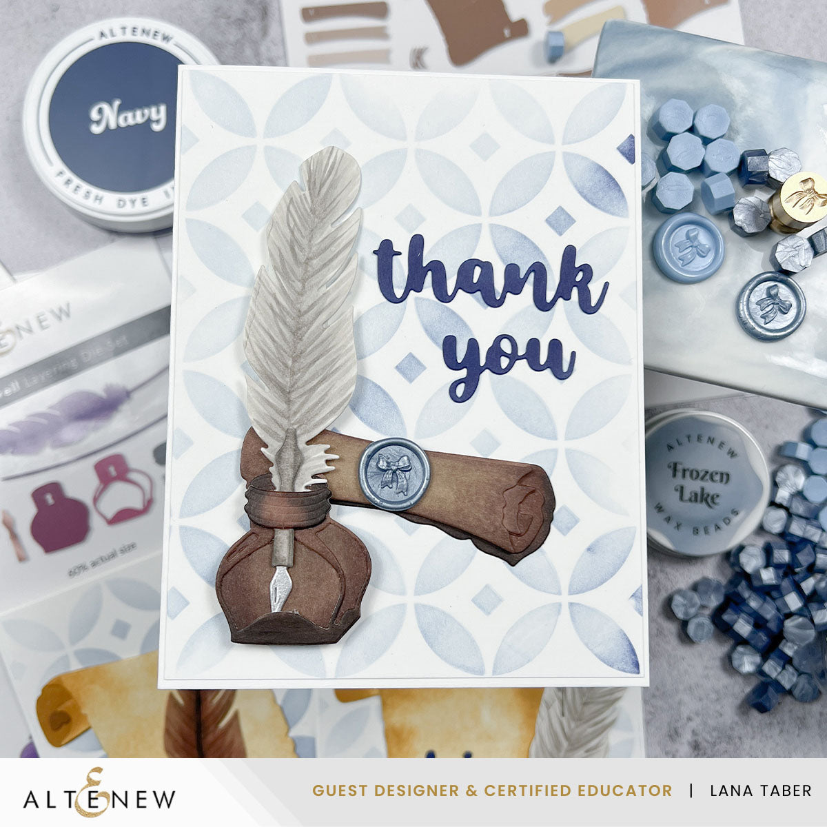 Altenew Mini Bow Wax Seal Stamp alt10703 thank you