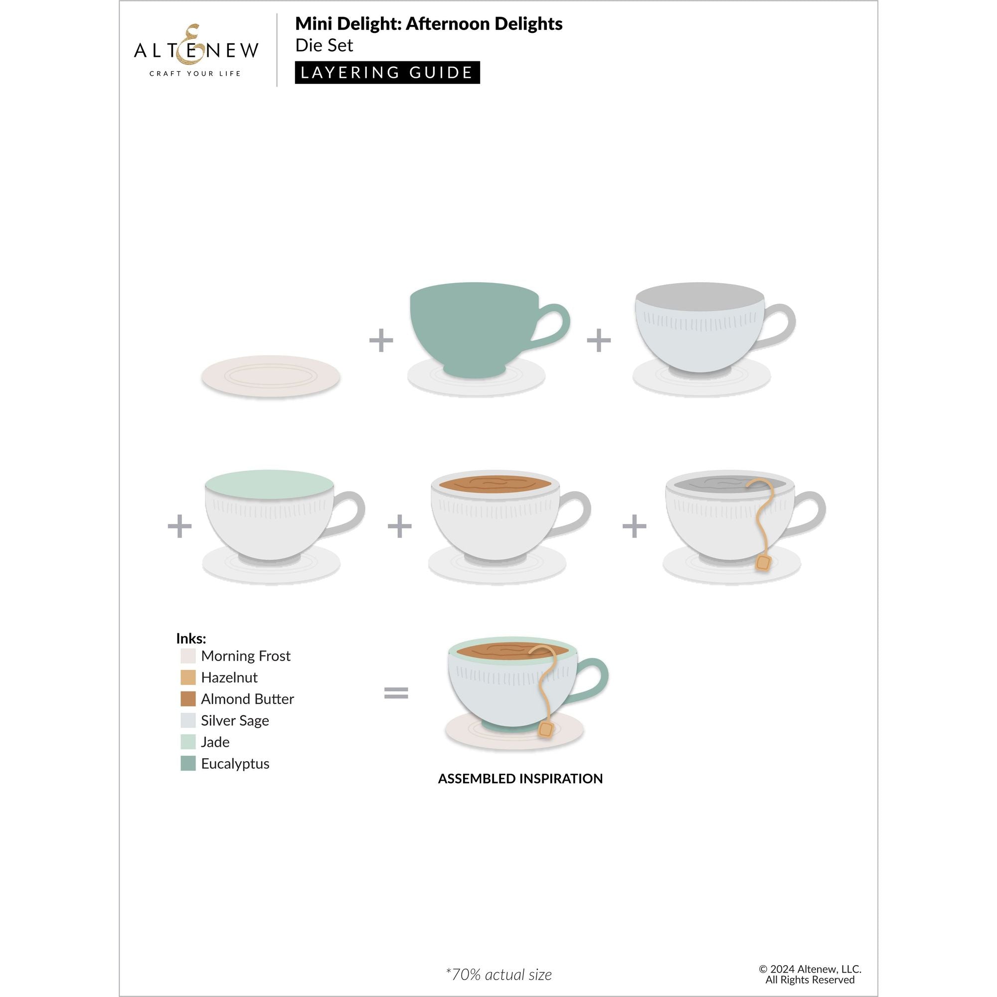 Altenew Mini Delight Afternoon Delights Stamp and Die Set alt10385bn layering guide