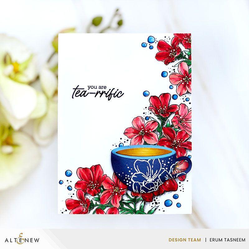 Altenew Mini Delight Afternoon Delights Stamp and Die Set alt10385bn red flowers