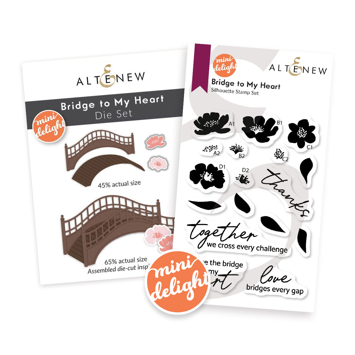 Altenew Mini Delight: Bridge to My Heart Stamp and Die Set alt10747bn