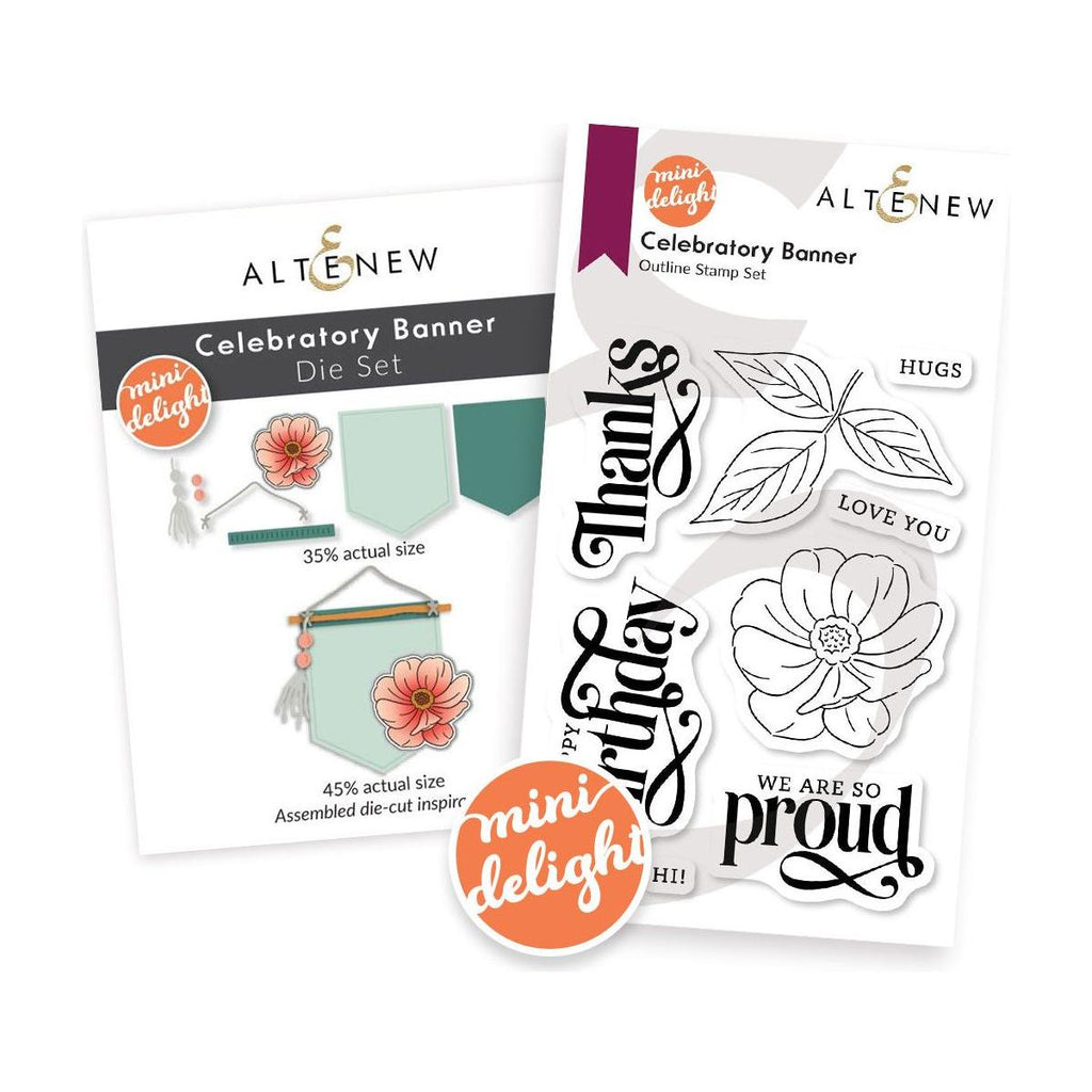 Altenew Mini Delight Celebratory Banner Stamp and Die Set alt10568bn