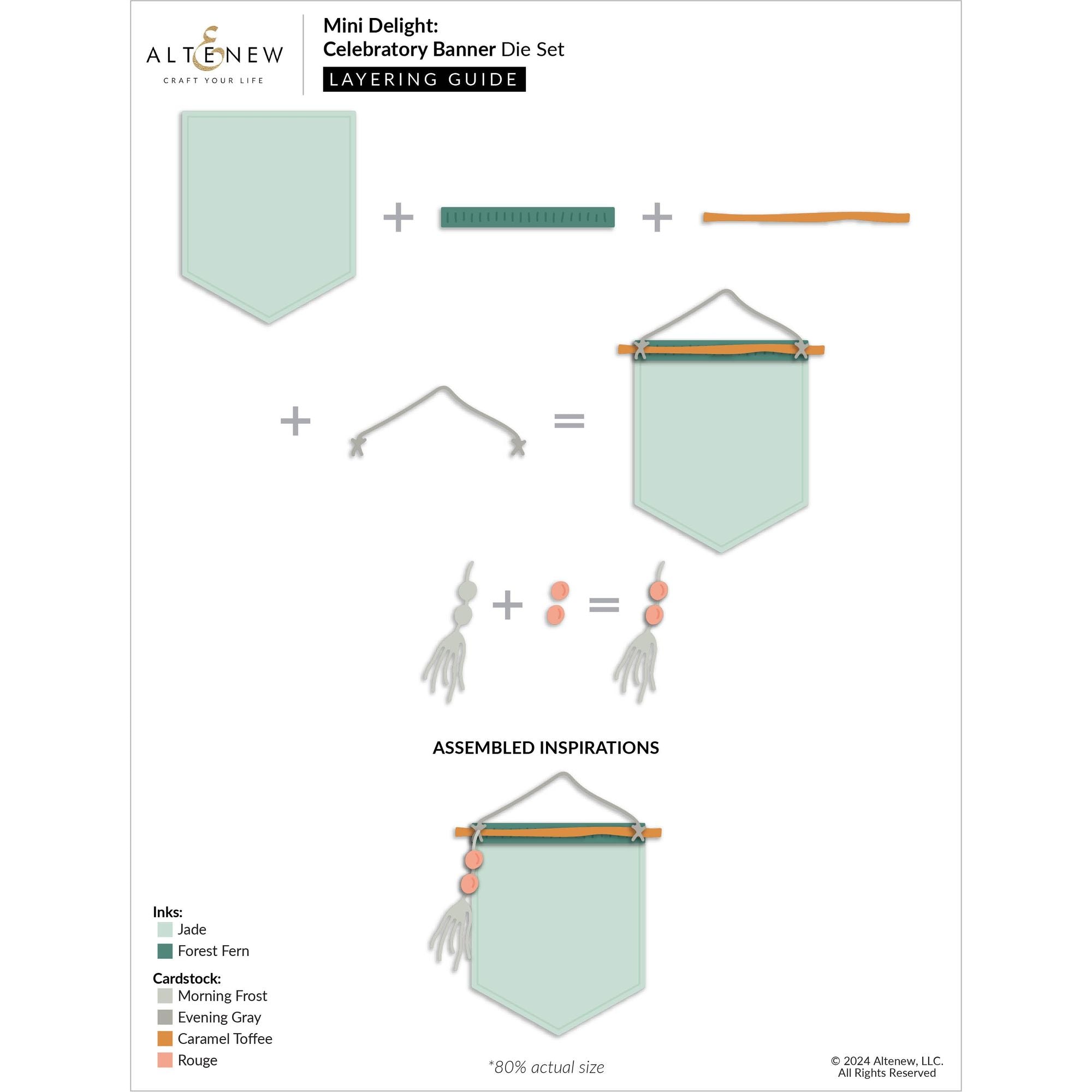 Altenew Mini Delight Celebratory Banner Stamp and Die Set alt10568bn layering guide