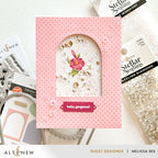Altenew Mini Delight Fabulous Flowers Clear Stamp and Die Set alt10774bn shaker card