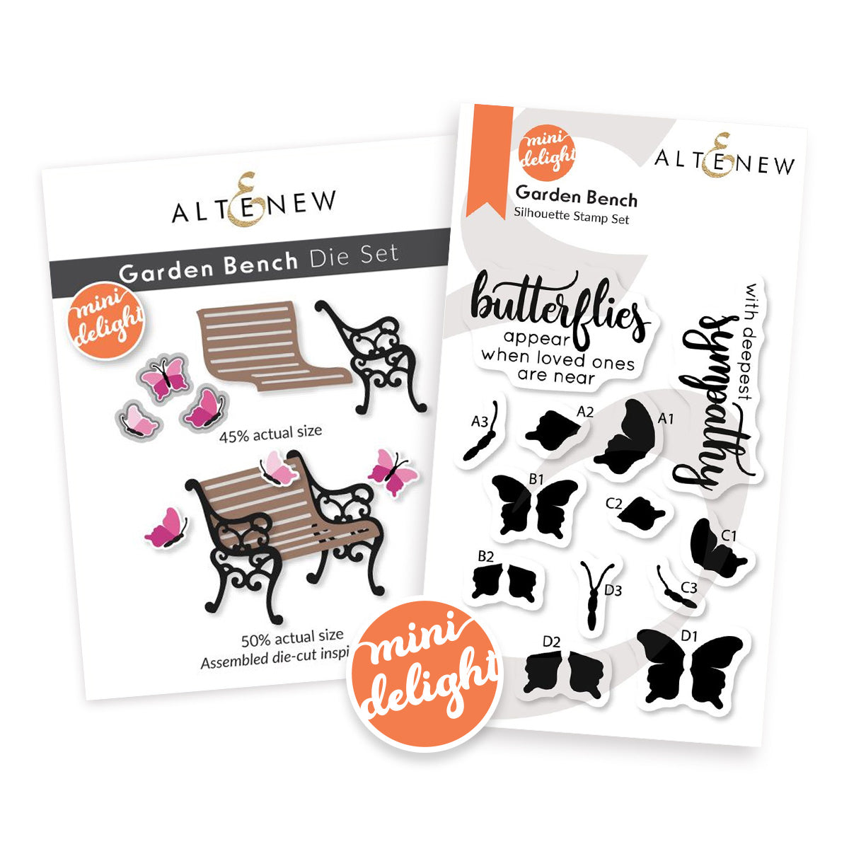 Altenew Mini Delight Garden Bench Clear Stamp and Die Set alt10656bn