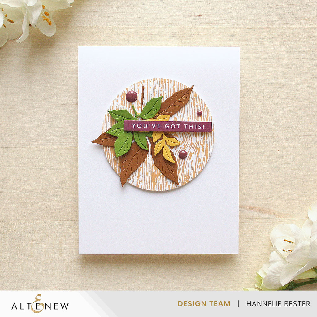 Altenew Mini Delight Garden Friend Stamp and Die Set alt10971bn woodgrain