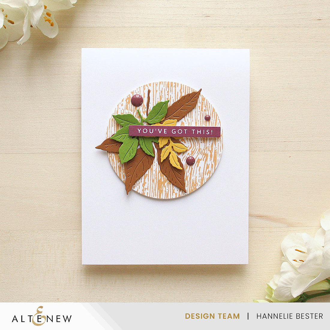Altenew Mini Delight Garden Friend Stamp and Die Set alt10971bn woodgrain