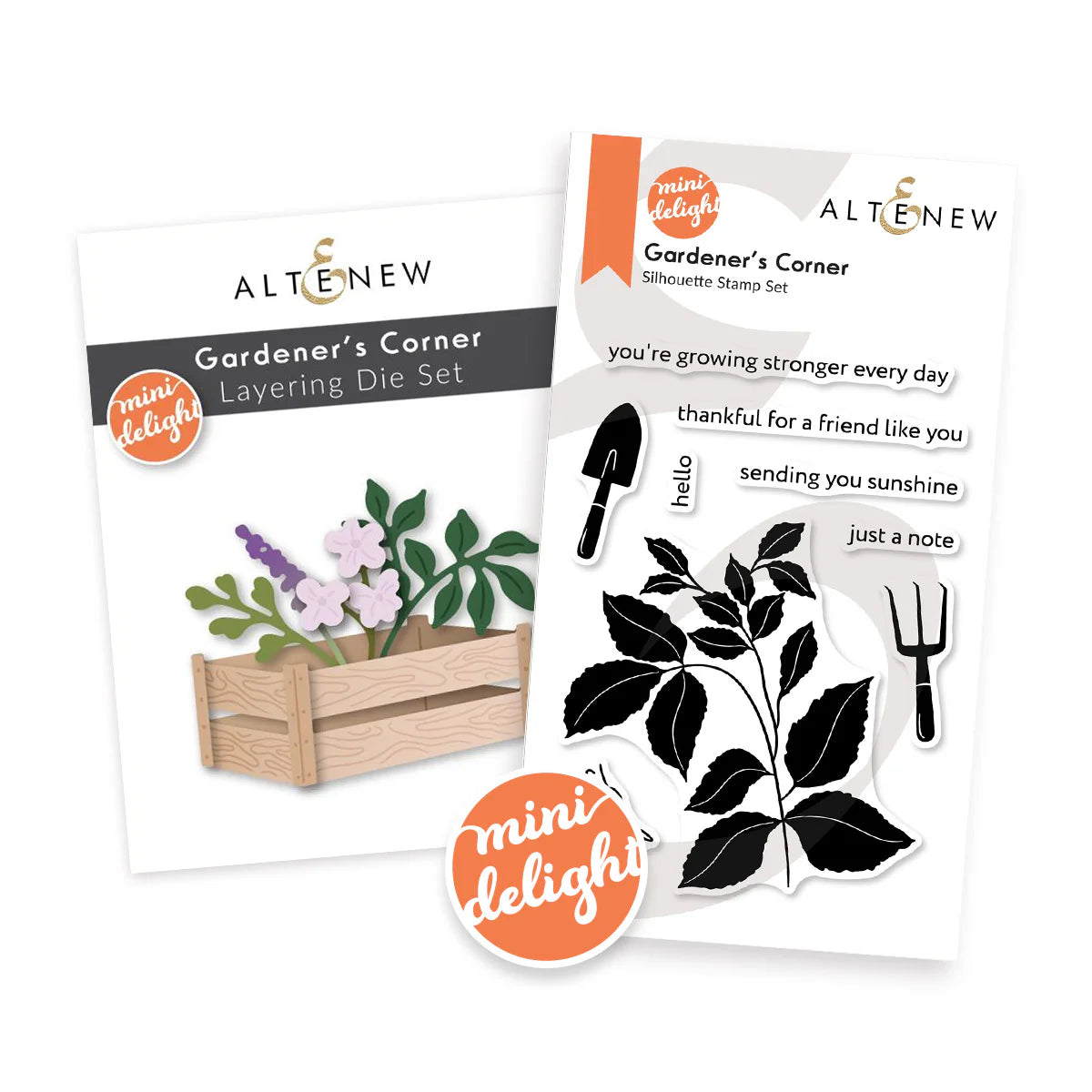 Altenew Mini Delight Gardener's Corner Stamp and Die Set alt11318bn