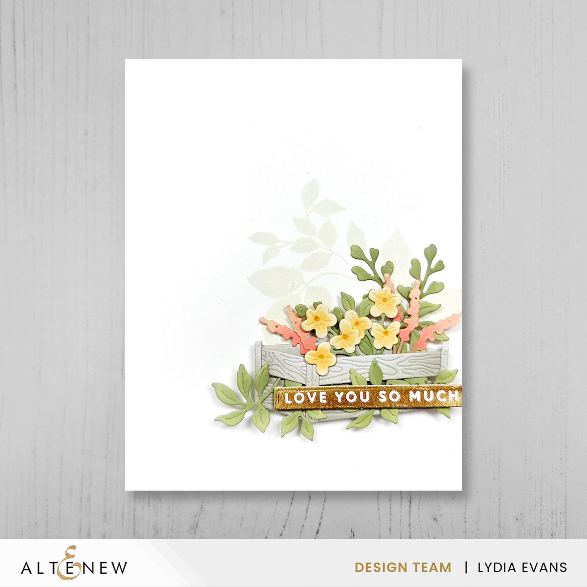 Altenew Mini Delight Gardener's Corner Stamp and Die Set alt11318bn  love you