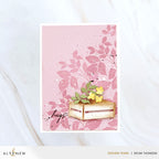 Altenew Mini Delight Gardener's Corner Stamp and Die Set alt11318bn pink background