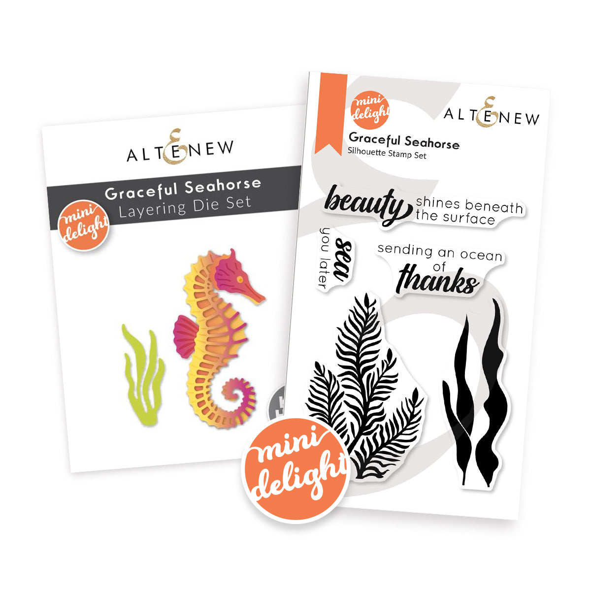 Altenew Mini Delight Graceful Seahorse Stamp and Die Set alt11348bn