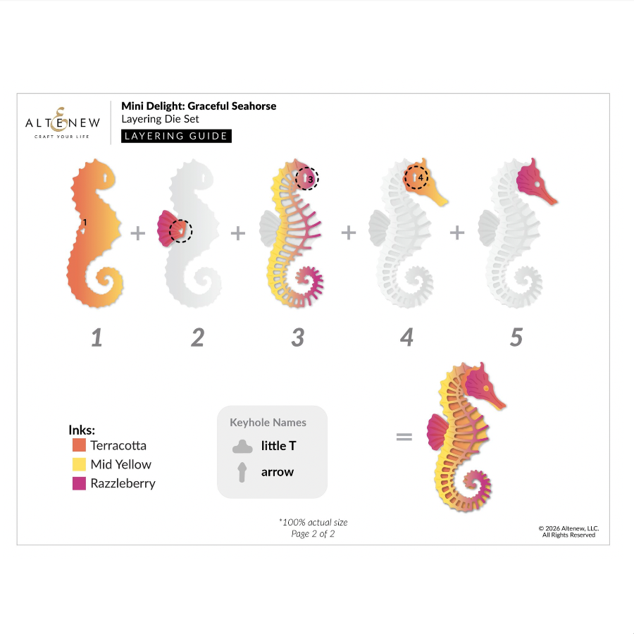 Altenew Mini Delight Graceful Seahorse Stamp and Die Set alt11348bn layering guide
