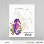 Altenew Mini Delight Graceful Seahorse Stamp and Die Set alt11348bn shaker  card