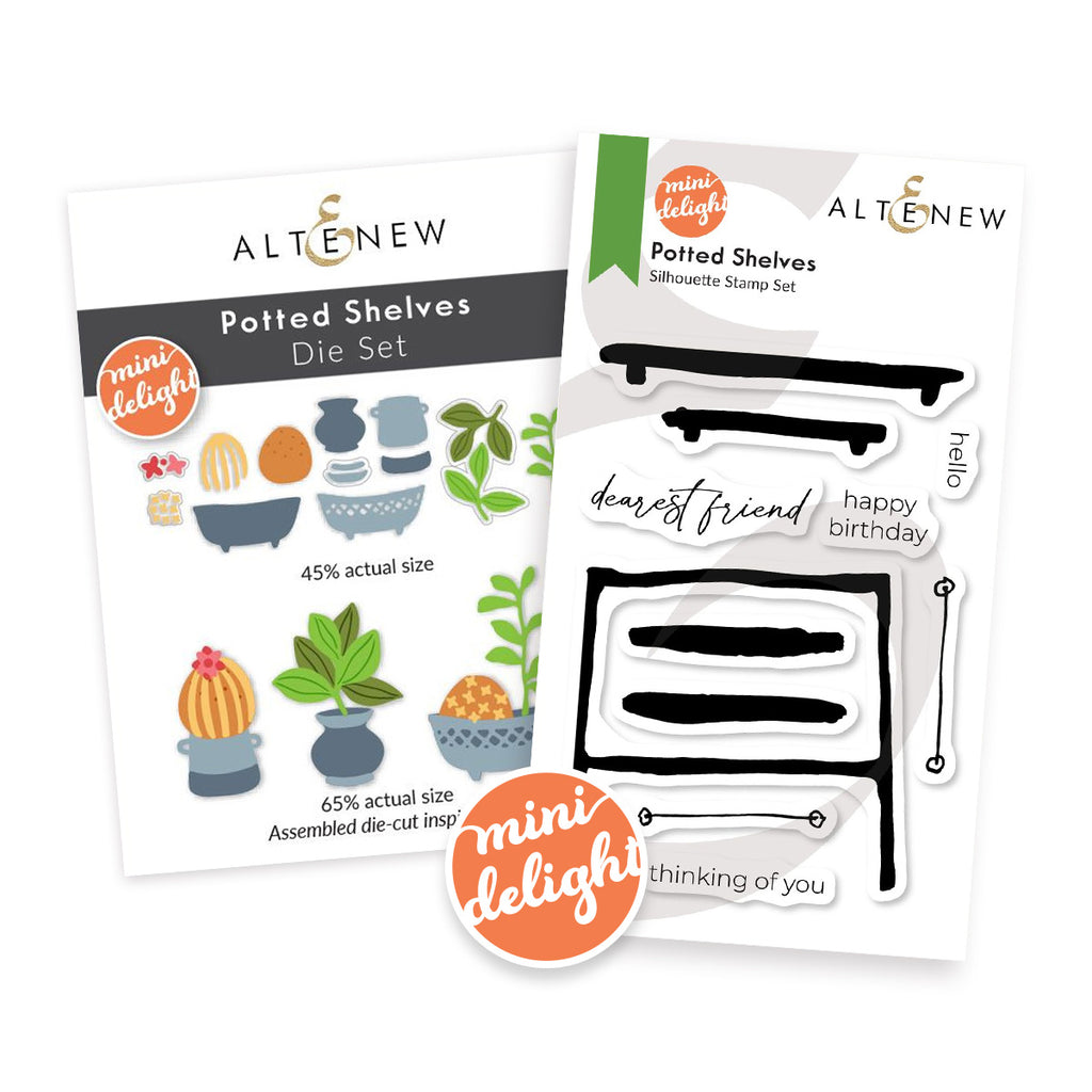 Altenew Mini Delight Potted Shelves Stamp and Die Set alt10824bn