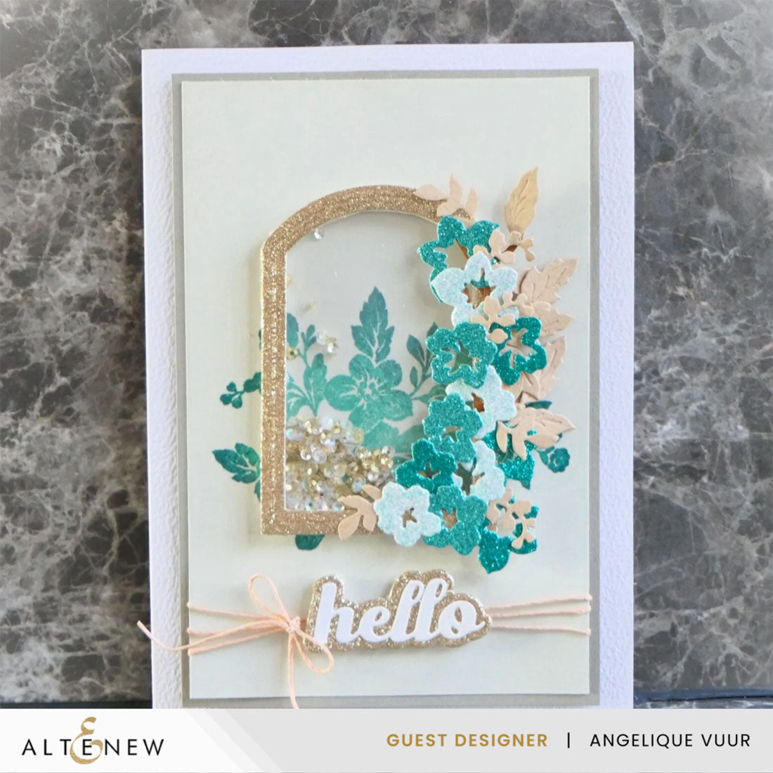 Altenew Mini Delight Regal Frame Stamp and Die Set alt10861bn hello