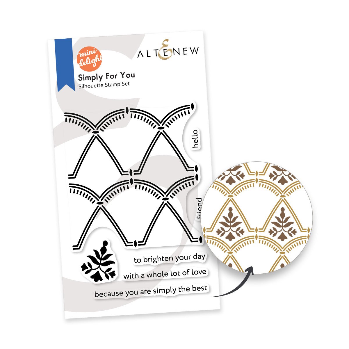Altenew Mini Delight Simply For You Stamp and Layering Die Set alt11647bn product image 1