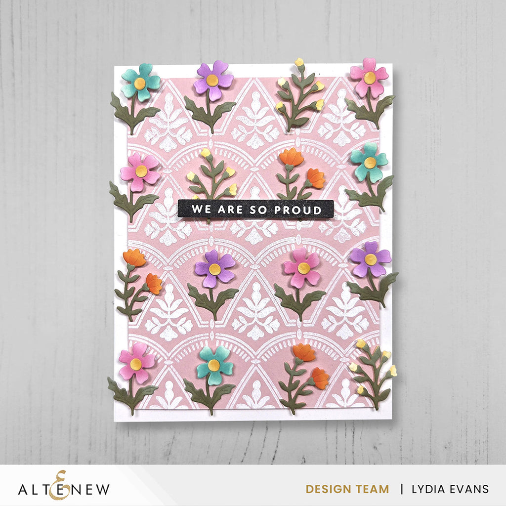 Altenew Mini Delight Simply For You Stamp and Layering Die Set alt11647bn we are so proud card