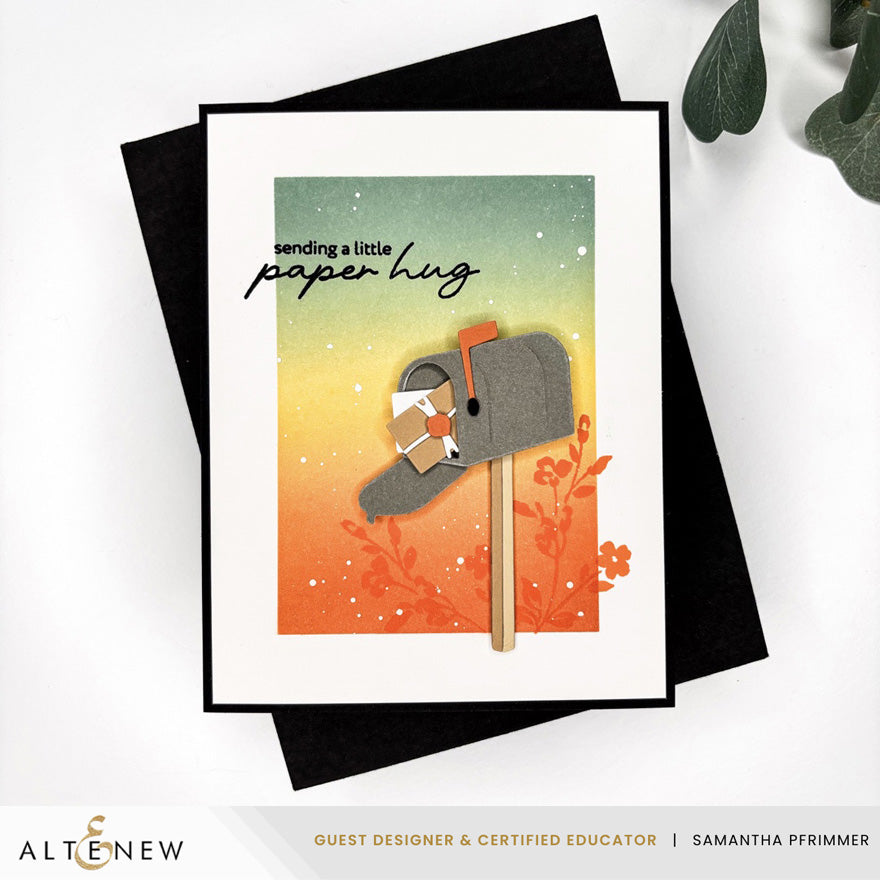 Altenew Mini Delight Special Delivery Stamp and Die Set alt11451bn sending hugs card