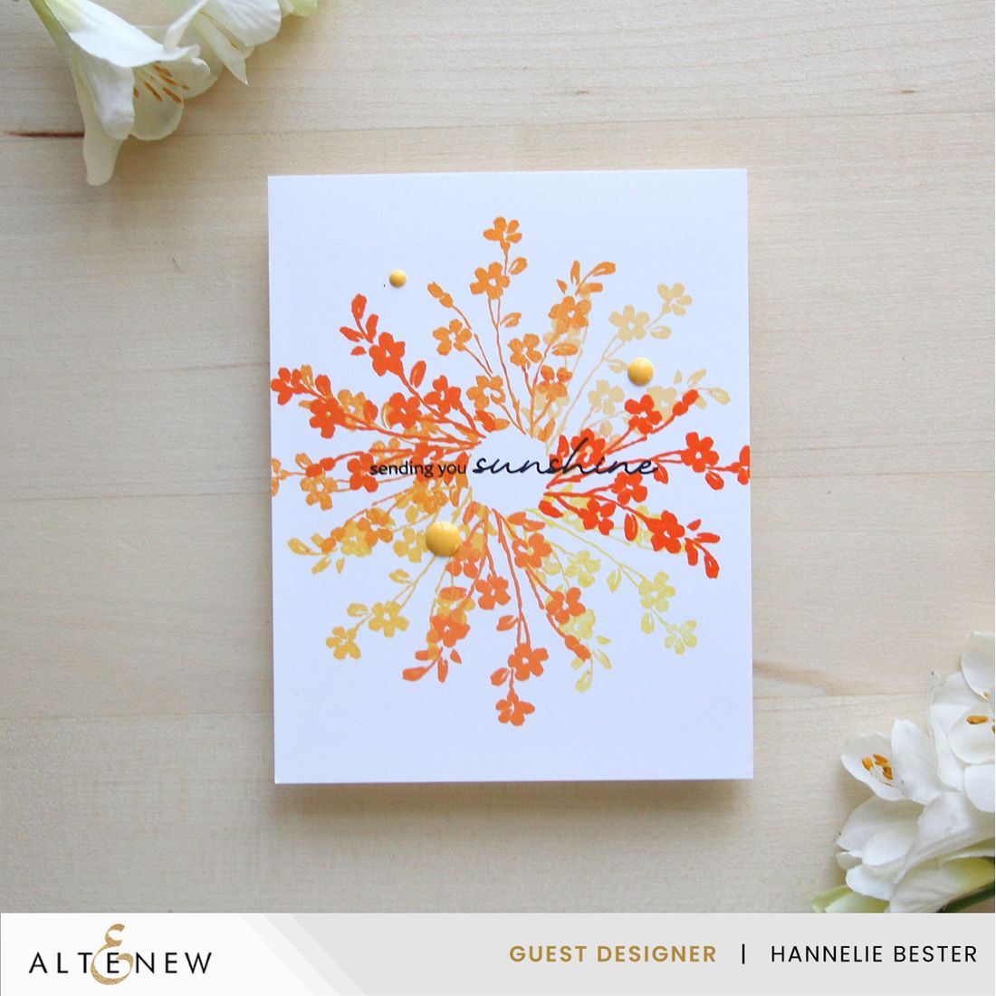 Altenew Mini Delight Special Delivery Stamp and Die Set alt11451bn sending you sunshine card