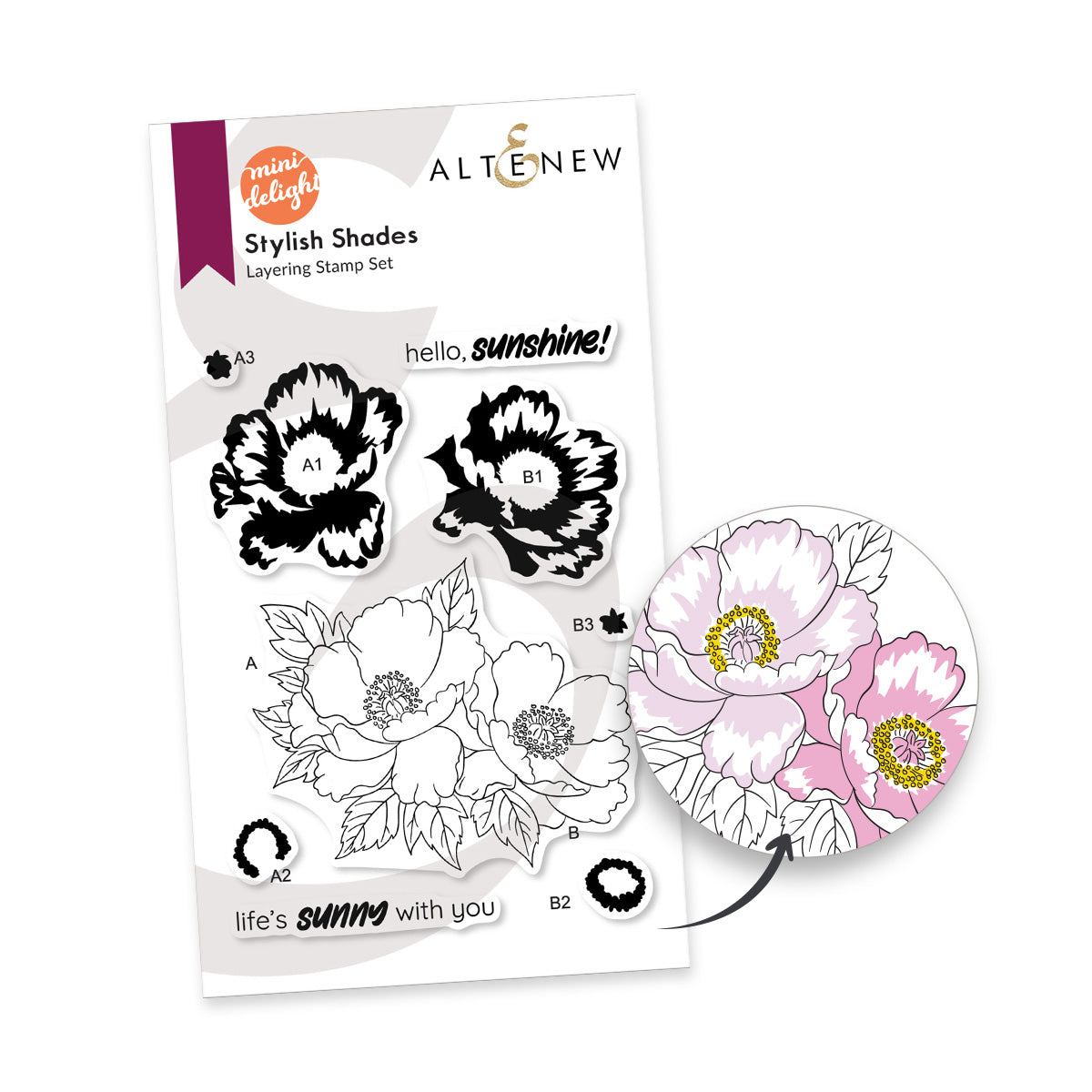 Altenew Mini Delight Stylish Shades Stamp and Die Set alt11257bn image 1