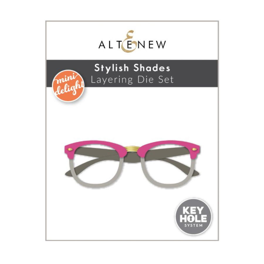 Altenew Mini Delight Stylish Shades Stamp and Die Set alt11257bn pink gliiter image 2