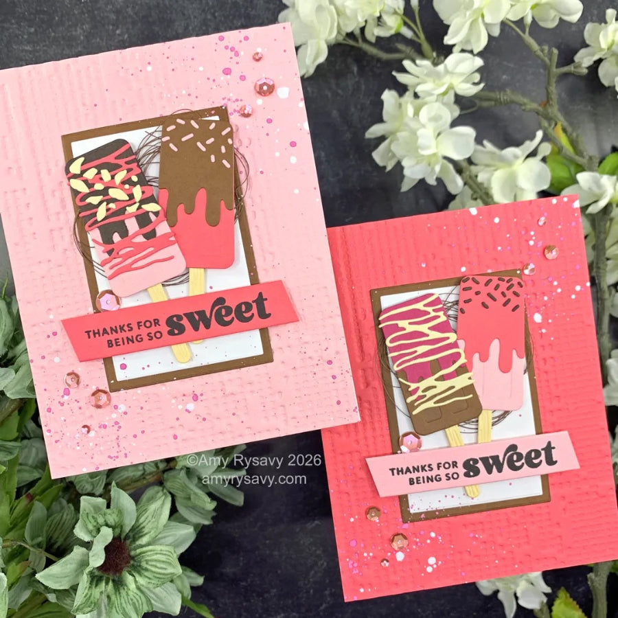 Altenew Mini Delight Sweet Popsicles Clear Stamp and Die Set alt11510bn thanks for being so sweet card amy rysavy | color-code:ALT01