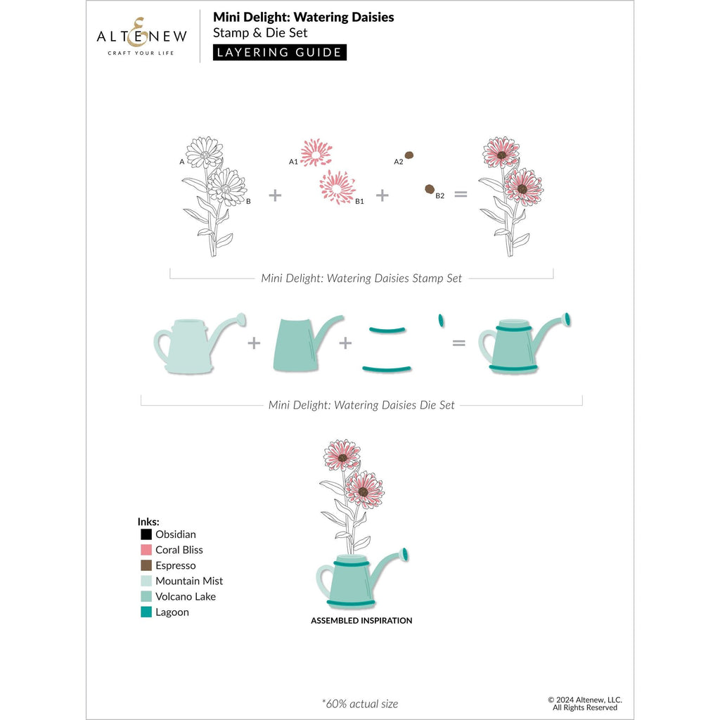 Altenew Mini Delight Watering Daisies Stamp and Die Set alt10294bn