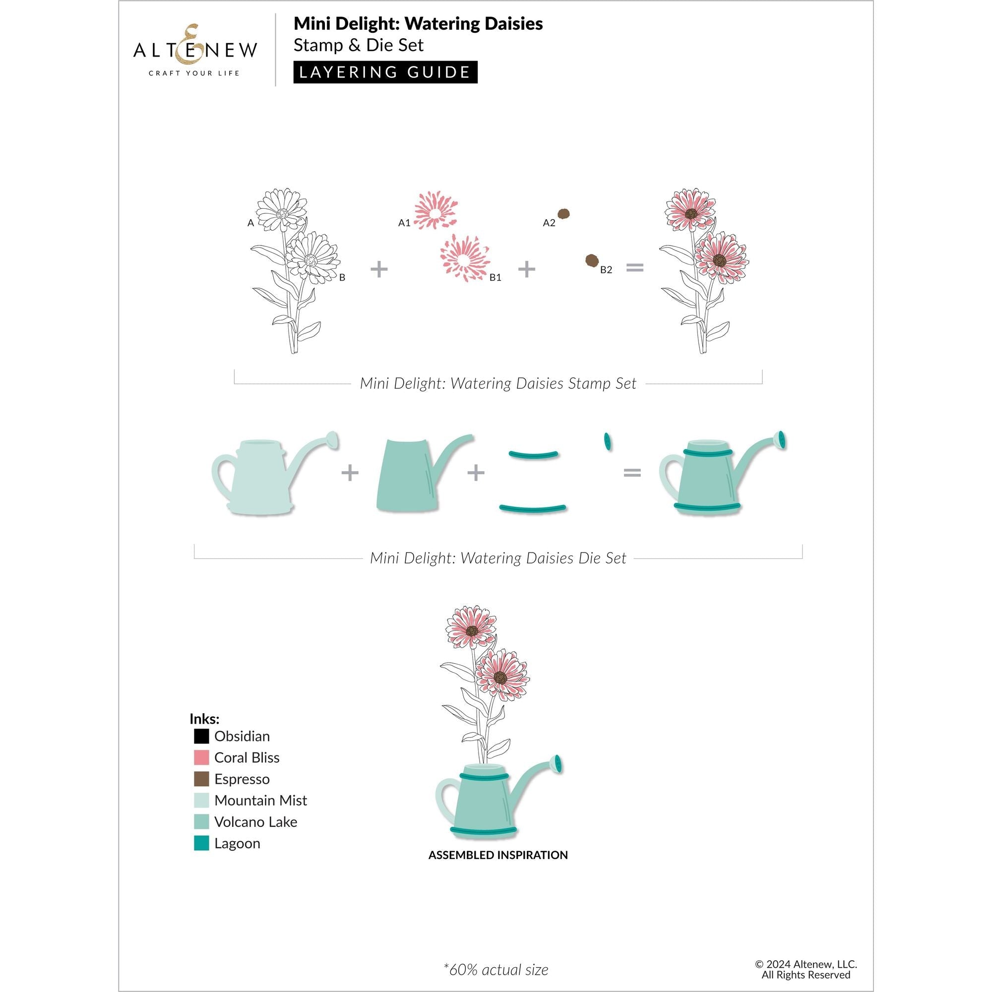 Altenew Mini Delight Watering Daisies Stamp and Die Set alt10294bn