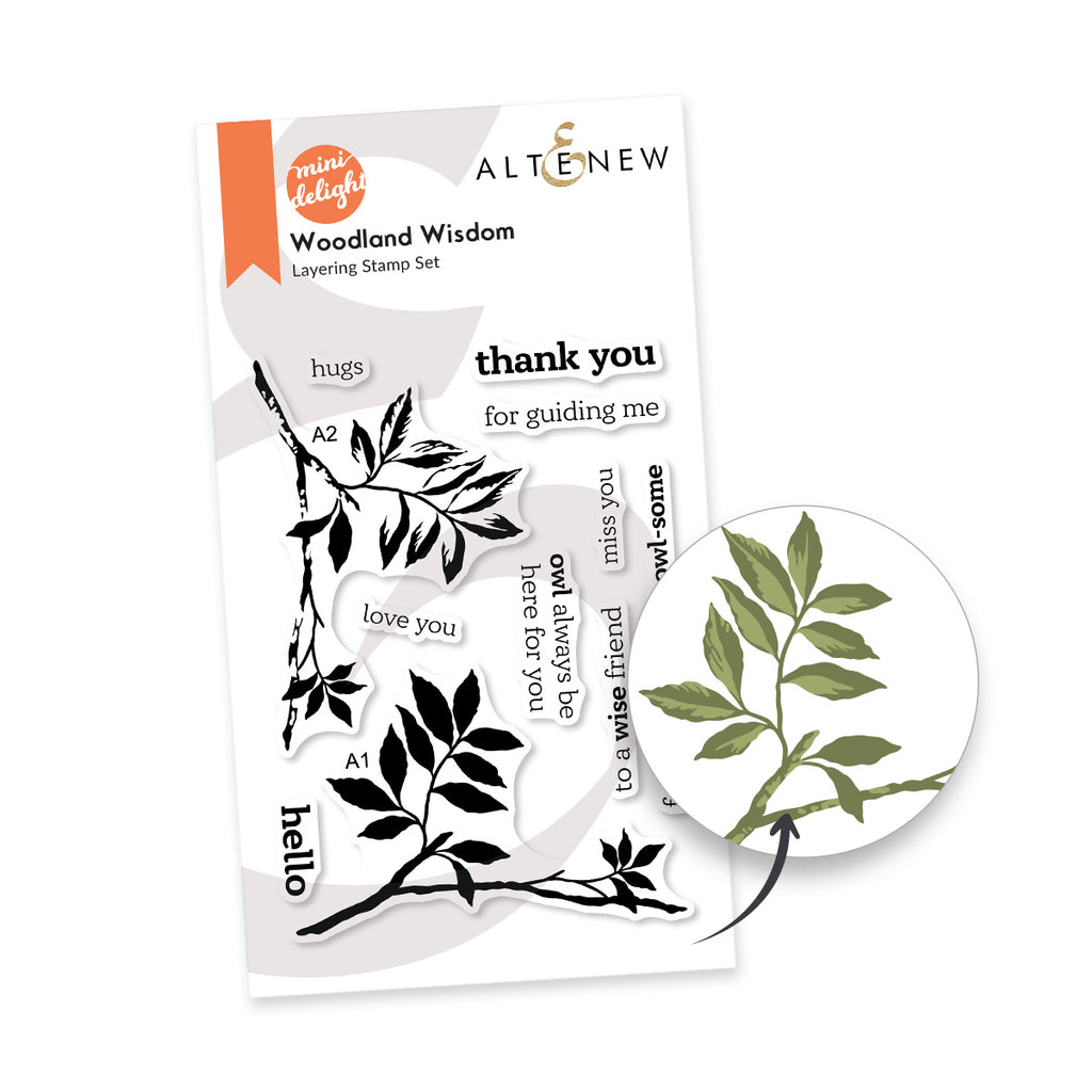 Altenew Mini Delight Woodland Wisdom Clear Stamp and Layering Die Set alt11561bn product image 1