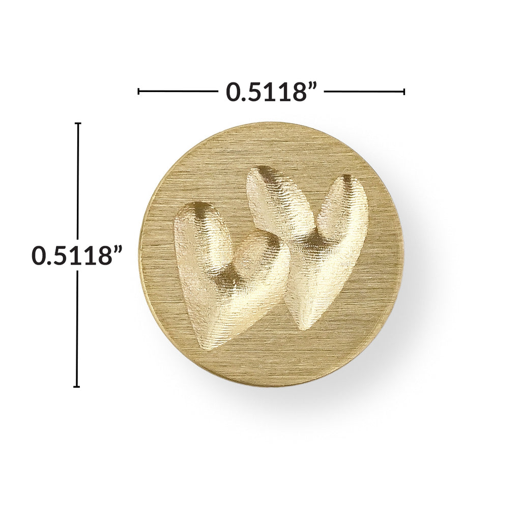 Altenew Mini Double Hearts Wax Seal Stamp alt10704 dimensions