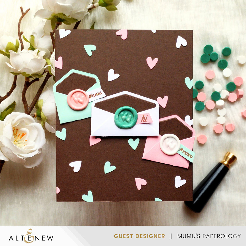 Altenew Mini Double Hearts Wax Seal Stamp alt10704 xoxo