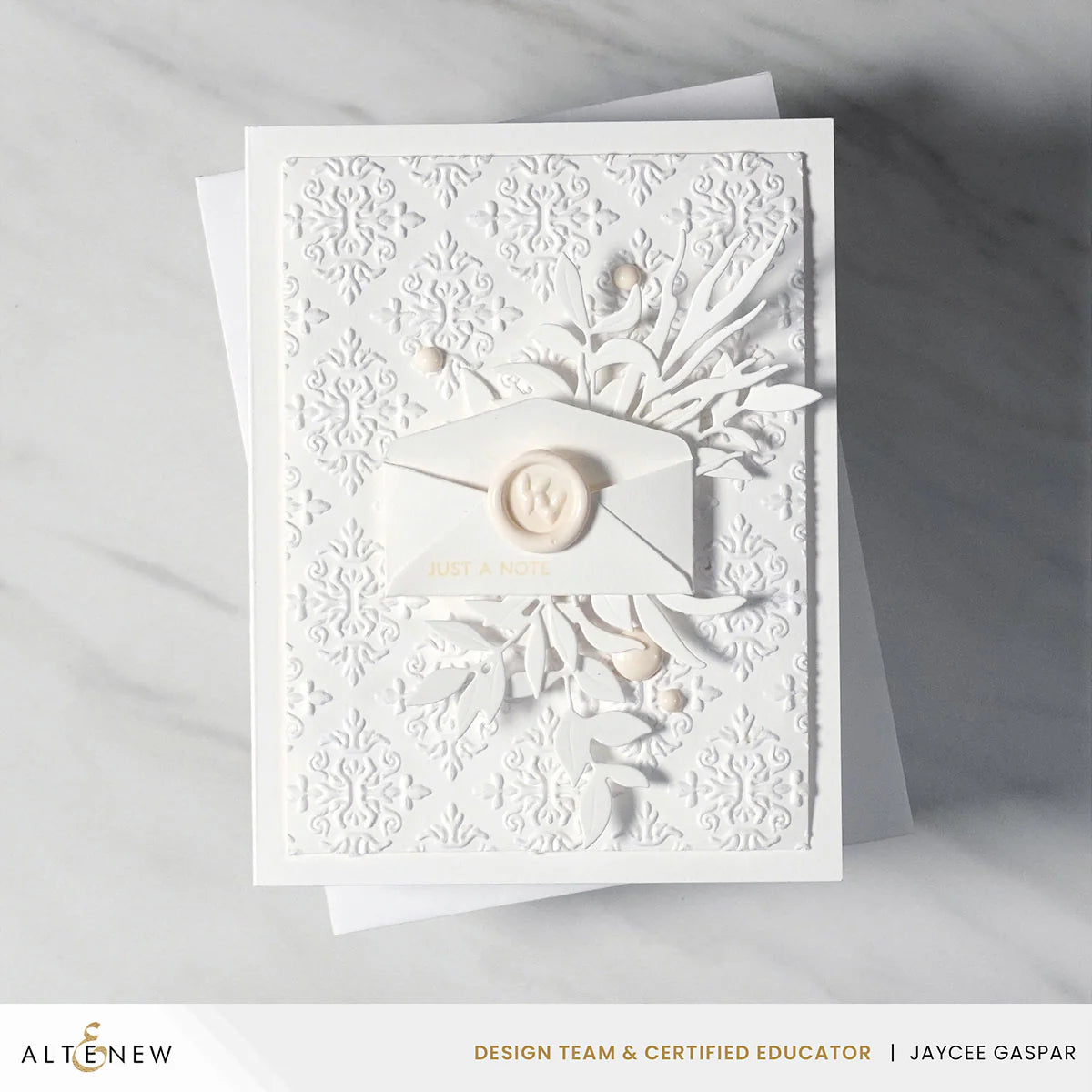 Altenew Mini Double Hearts Wax Seal Stamp and Wax Stamp Handle Set white
