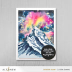 Altenew Mountain Peak Layering Stencils alt11551 you are awesome colorful card