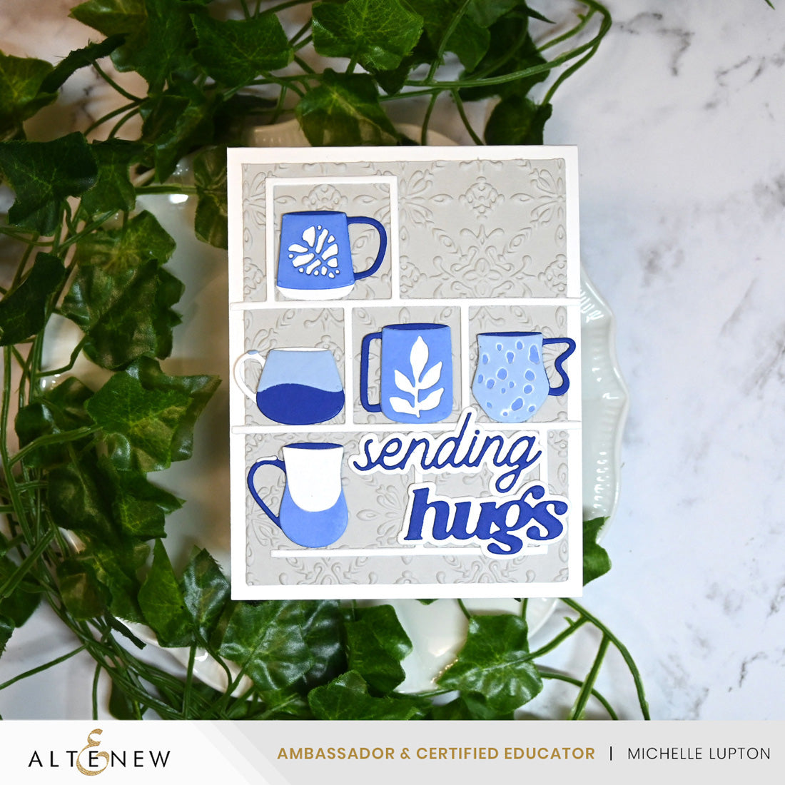 Altenew My Favorite Mugs Layering Dies alt11008 sending hugs card