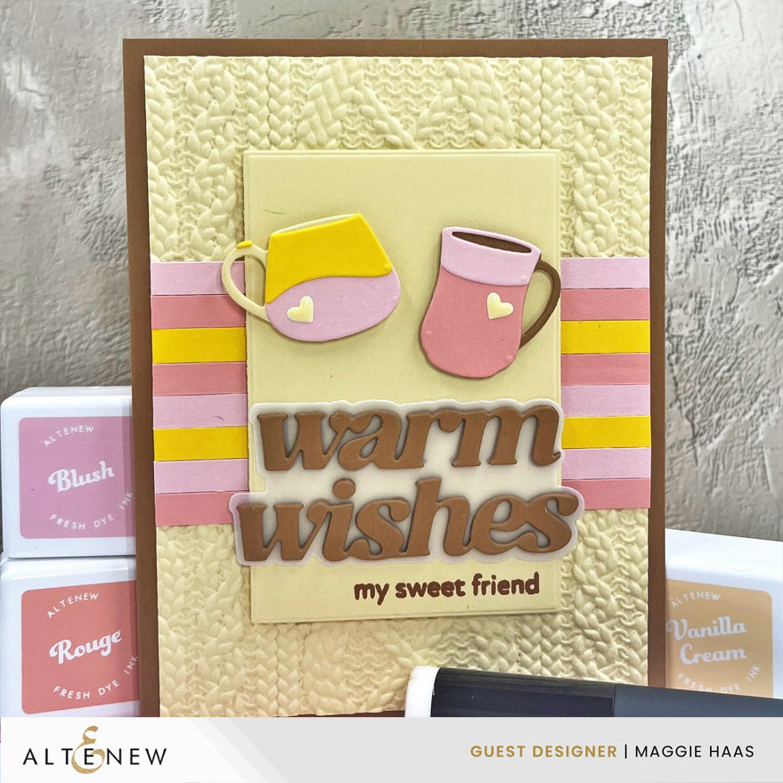 Altenew My Favorite Mugs Layering Dies alt11008 warm wishes friend card