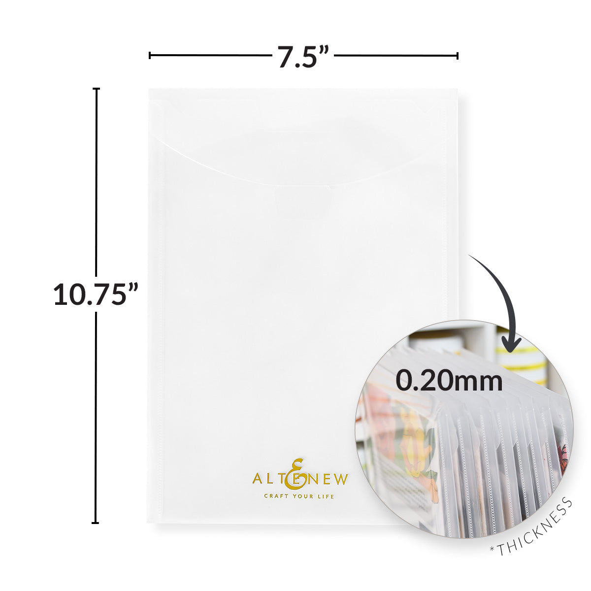 Altenew Neat and Nifty 50 Storage Pocket Set measurements